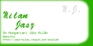milan jasz business card
